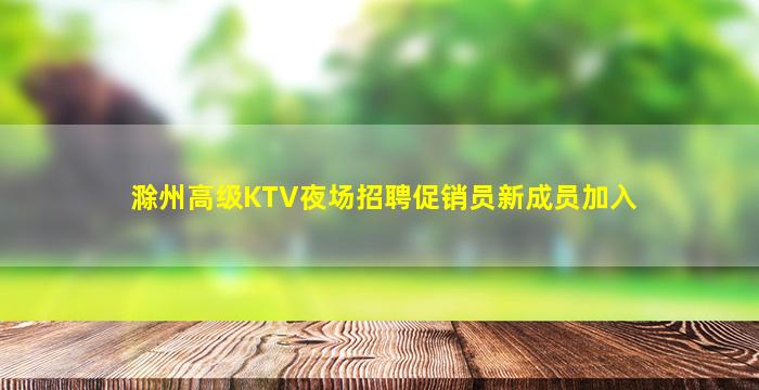 滁州高级KTV夜场招聘促销员新成员加入